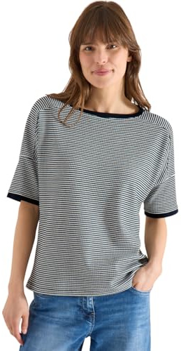 Damen Shirt mit Boatneck und Struktur