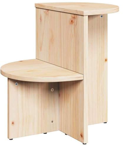Heofavd Couchtisch Natur 50x40x50 cm Massivholz Kiefer Rund Modernes Design Robuste Konstruktion & Zeitloser Landhaus Look für Wohnzimmer Sofa & Kaffeetisch
