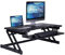 Rocelco Deluxe höhenverstellbarer Stehpult-Konverter | Quick Sit-Stand Up Dual Monitor Riser | Gasfeder Assist Computer Workstation | Große ausziehbare Tastaturablage | Schwarz (R DADRB)