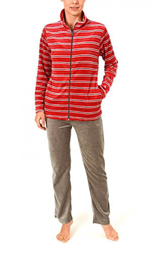 Damen Hausanzug Homewear Nicky Velvet - 57669, Größe:40/42;Farbe:rot