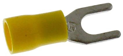 25x Capocorda a forcella parzialmente isolato 4-6mm² Diametro del foro M5 Giallo Capocorda ad anello Rame stagnato