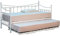 Comfy Living Classic Stunning White Metal 3ft Single Day Bed TRUNDLE INCLUDED