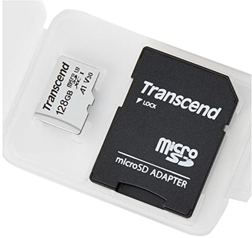Transcend - 128Go - SDXC/SDHC 300S Carte microSD 128 Go avec adaptateur SD - Emballage Ouverture Facile - TS128GUSD300S-AE