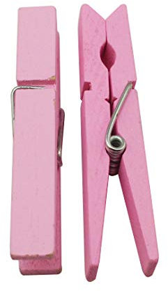 Wuuycoky Wood Craft Lot de 25 pinces à linge avec ressort Rose 7,4 cm