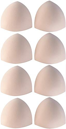 4 paia di inserti reggiseno, da inserire in reggiseni e bikini, colori: carne, bianco o nero pelle M