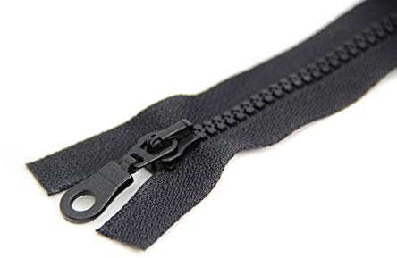 NTS Nähtechnik 1 Reißverschluss aus Kunststoff, 5mm Krampe, teilbar (schwarz, 90 cm)