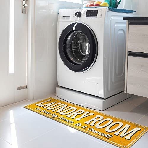 Ottomanson Laundry-Kollektion klassischer Teppichläufer mit Gummirückseite, 50 cm x 150 cm, Gelb