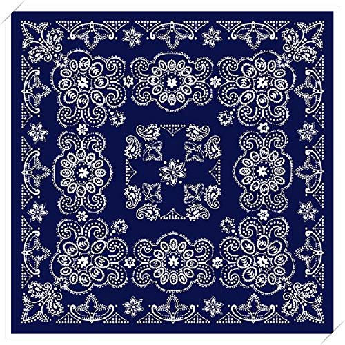 Western Ranch Bandana Halstuch Nikkituch Kopftuch Baumwolle Paisley XL 70 x 70 cm (Marine)