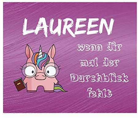 Farbwuselei Brillenputztuch Miezo Einhorn pink wenn dir mal der Durchblick fehlt Name individuell personalisierbar