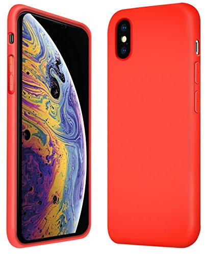 Verco Handyhülle für iPhone XS Max Hülle Silikon, Flex TPU Gel [weiches Innenfutter] Case für Apple iPhone XS Max Schutzhülle Stoßfest (6,5 Zoll), Rot