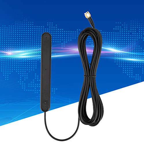 ASHATA Radioantenne, FM/DAB/DAB+ Digitalradioantenne, 5M SMA 20db 5V/15mA Klebeband-Installationsantenne für Wohnmobil, Go-Kart, Boot, Traktor, Anhänger