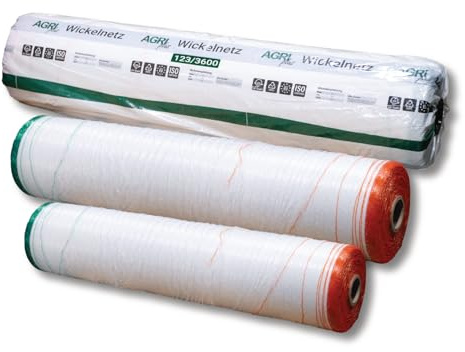 AGRIplus Wickelnetz für Rundballen | 1,23 x 2000 m | UV-beständig und reißfest | Brennholznetz | Rundballennetz | Heunetz | Pressennetz