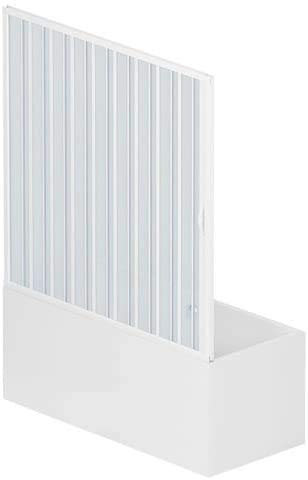 Box Baignoire à soufflets dim. 160 cm x H 150 cm en PVC à un côté avec porte unique à ouverture latérale, couleur blanche, décoration de salle de bain