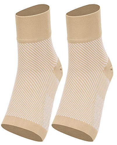 Alomejor Knöchelorthese Komfortable Knöchelkompressionshülse Arch Support Compression Fußmanschette für den Sport(M -Knöchelschutz Hautfarbe)