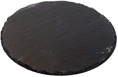 Vetrineinrete® Vassoio da portata tondo in Ardesia 25 cm piatto per servire finger food sushi formaggi aperitivo buffet cucina bar ristorante A52