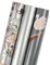 RUSPEPA Geschenkpapierrolle - Mini Roll - 3 Verschiedene Silberne Blumenmuster (42,5 sq. ft.ttl.) - 43,2 cm x 3,05 m Pro Rolle