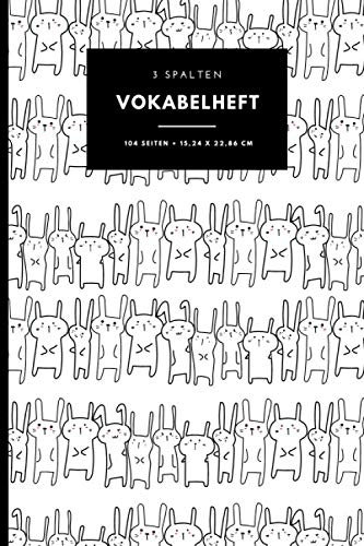 Vokabelheft: Kawaii Alphabetisches Vokabelheft A5 mit 3 Spalten | 104 Seiten | 6 x 9