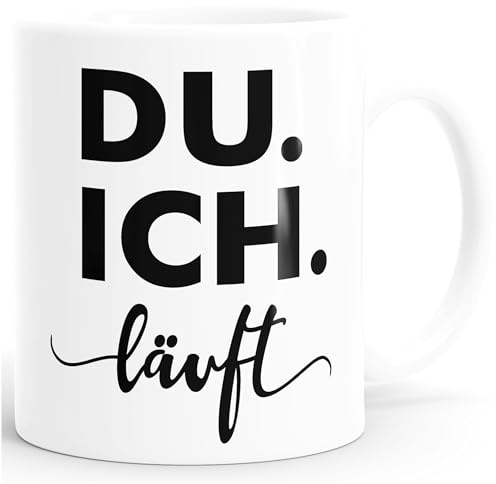 SpecialMe® Kaffee-Tasse Ich Du läuft Liebeserklärung Liebe Geschenk für Partner Liebesprüche Weiss Keramik-Tasse