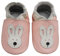 Bemesu Baby Krabbelschuhe Lauflernschuhe Lederpuschen Kinder Hausschuhe aus weichem Leder für Mädchen und Jungen Pink Hase (M, EU 20-21)