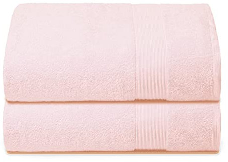 Elvana Home Premium-Baumwolle, Übergröße, 2er-Pack, Badetuch, 35 x 70 cm, 100 % reine Baumwolle, ideal für den täglichen Gebrauch, ultraweich und sehr saugfähig, maschinenwaschbar, Rosa