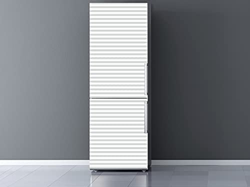 Oedim Vinilo Frigorífico Rayas Gris, vinilo decorativo para neveras, decoración para cocinas, pegatina nevera