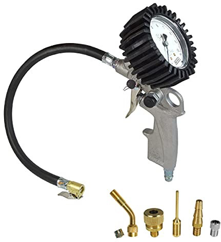 FAIRAIR-Reifenfüller geeicht | präziser Luftdruckprüfer | mit 5 Adapter FA30003