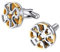 PROSTEEL Herren personalisiert Manschettenknöpfe Hohle Runde Kreuz 18k vergoldet zweifarbig Französische Stil Cufflinks Silber-Gold Hemd Anzug Zubehör für Hochzeit Verlobung Schulabschlußfeier
