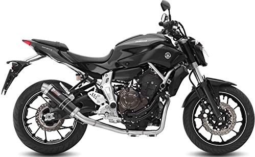 MIVV Pot d'échappement complet GP inox noir compatible avec Yamaha MT-07 MT07 2014 2015 2016 2017 2018 2019 2020