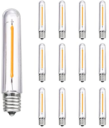 Bokoiuu New S14 LED String Light Replacement Bulb, 12PK LED Bulb, 0.6 Watts 120 Volts, E12 Screw Base, Warm White