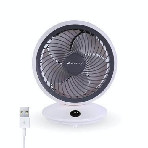 AcornSolution USB desk fan Mini USB Tilting Desktop Cooling Fan with Metal Shell and Aluminium Blades Personal for Home & Office Quiet and Powerful(6-USB) -1 year warranty