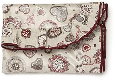 PARAMAISON Tovaglia Antimacchia Shabby Chic Country Cuore, Stile Shabby Country, Rettangolare, Impermeabile, Tavola da Pranzo Cucina Giardino, 6 Posti 140x170 cm