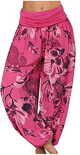 Haremshose Damen,Hosen Damen Vintage Boyfriend Hose Roter Jumpsuit Damen Outdoorhose Für Damen Plissee Hosen Set Overalls Overalls Softshell Hosen Overalls Frauenarbeit Damen Arbei(c-Leuchtend Rosa,L)