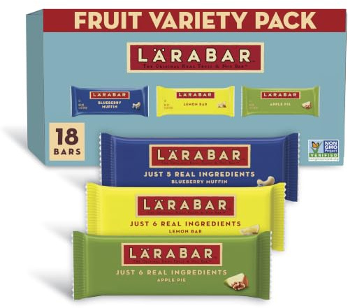 Larabar Fruit Lovers Variety Pack, Gluten Free and Vegan, 28.8 oz, 18 Ct