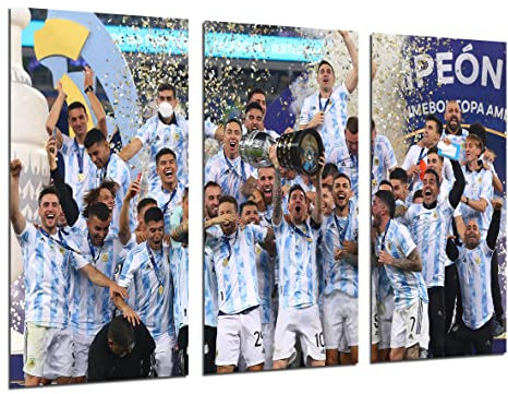 DKORARTE Modernes Fotobild, Fußballnationalmannschaft, Argentinien, Weltmeister, Lionel Messi, Team, Katar, 97 x 62 cm, Ref. 27403