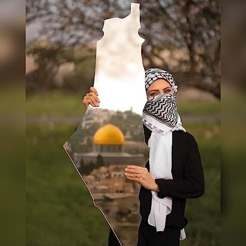 Palästina-Karten-Spiegel, Acryl, unzerbrechlich, langer Wandspiegel, einzigartiges Design, 99,1 x 30,5 cm, mit langlebiger Haftung (kein Glas)