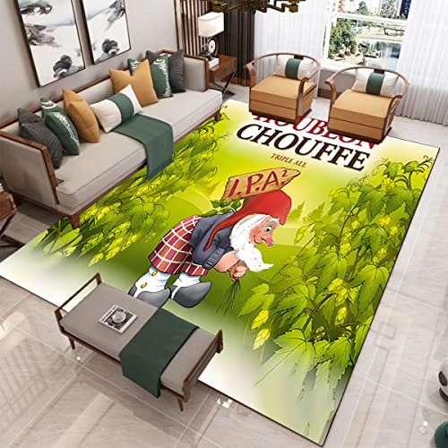 bailongma Bier Brand Print Flanell Teppich Weich Belgien Teppich Lustige Bar Club Dekor Anti Rutsch Bodenmatte D2310 140×200CM
