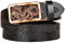xichuangyuXCY Men's Leather Ratchet Belt Retro Dragon Pattern Eagle Tiger Buckle Carved Casual Business Belt 49 (Black Dragon Pattern Dragon 3)