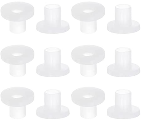 QUARKZMAN 12 Stück Geflanscht Hülse Lager 4mm Bohrung 5mm AD 7mm Länge Nylon Buchsen für Welle Weiß