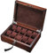 BONOOL Uhrenbox, Schmuckaufbewahrung, Herren-/Damenuhren-Aufbewahrungsbox aus Holz, 10 Uhrenfächer, abschließbar, große Armbanduhren, Schmuck, Armbänder, Ausstellungssammlungen, Reiseetui (braunes