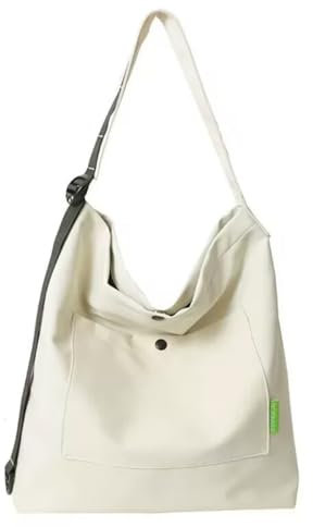 KCOOJO Canvas Bag Umhängetasche Schultertaschen Crossbody Bag mit mehreren Taschen Schulter Tote Bag für Frauen… (Weiß)