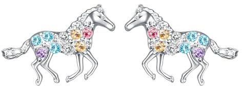 Pferde Mädchen Geschenk Ohrringe Pferd Mädchen Silber Schmuck Mädchen Rhinestones Pferd Ohrringe Geschenke Für Mädchen Damen horse
