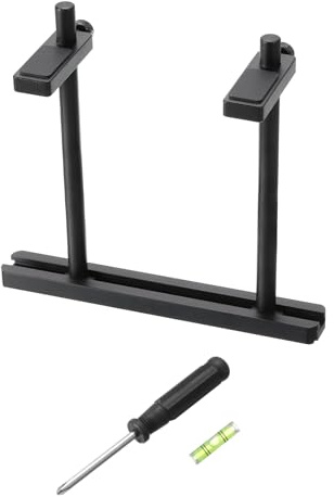 sourcing map GPU Support Bracket, Fan Mount Graphics Card Stand Dual Brace 10-120mm Adjustable for Desktop Video Card with Screwdriver Level, Aluminum Black