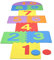 SPYMINNPOO Riesiges Hopscotch Mattenspiel für Kinder, Weiches, Ineinandergreifendes Familienspiel für 2–4 Spieler mit Scheiben Zum Spielen Im Innen- und Außenbereich (Colorful), #902