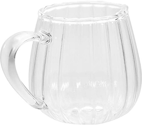 PRETYZOOM Pichet à Lait En Verre Avec Bec Verseur, Mini Pot à Lait Transparent 155ml, IdéAl Pour Café, Cuisine, Restaurant