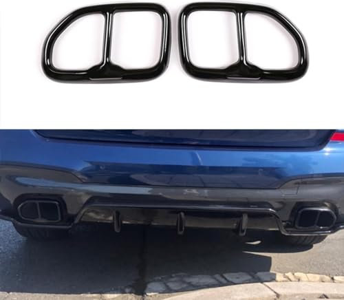 ANram Endrohrabdeckung Auspuffblende Für BMW X3 G01 2018 2019,Schalldämpfer Auspuffrohrabdeckung Trim Car Styling Externes ZubehöR,A-Black