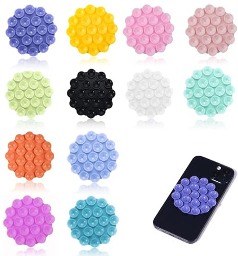 KAYEF Handy-Halter Saugnapf, 12 Stück Silikon Handy-Halter Auto Saugnapf, Mehrzweck-Handy-Halter, Auto-Saugnapf, Auto-Smartphone-Halter, Mobile Power Saugnapf-Halter (gemischte Farben)