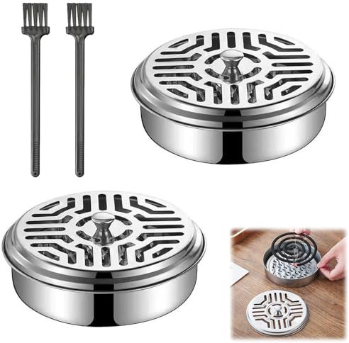 Support de Bobine de Moustique,Supports en Spirale de Moustiques en Acier Inoxydable, Support Spirale Anti Moustique,Porte Spirale Anti Moustique en Métal,Pour Maison,Jardin, Camping,Pêche,Voyage,2pcs