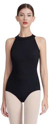 ModLatBal Gymnastikanzug für Damen, Neckholder, Spandex, Baumwolle, Ballett, Tanz, Gymnastik