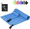 Jokisa Mikrofaser Handtuch 2er Set, 180X90cm Strandtuch Mikrofaser + 80X40cm Sporthandtuch, Schnelltrocknendes & Sandfrei Handtücher für Outdoor Sauna Strand Trekking (Hellblau)