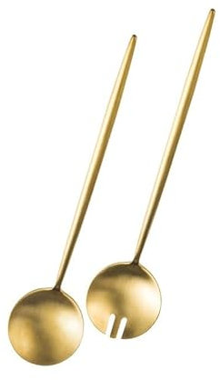 Juego De Cubiertos 2 Piezas De Acero Inoxidable Para Ensalada Tenedor Cuchara Buffet Cubiertos Ensalada De Frutas Cuchara Tenedor Oro
